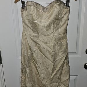 Kay Unger sz 6 Cream Strapless Dress